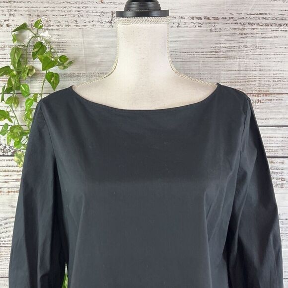 Talbots Blouse Tunic size Extra Small Classic Black Modest Casual Career Boho - Picture 3 of 11